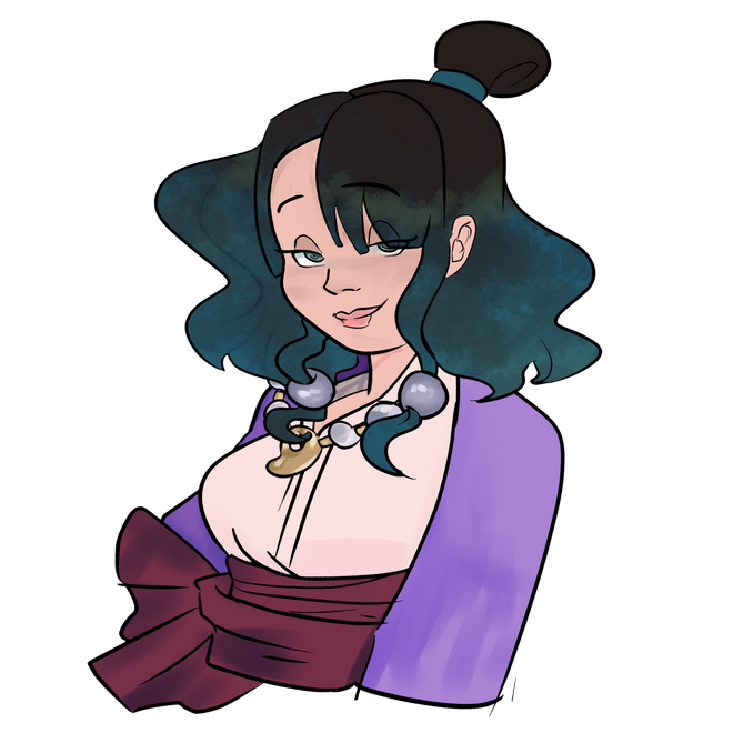 a pngtuber reactive of Tide as Maya from Phoenix Wright: Ace Attorney