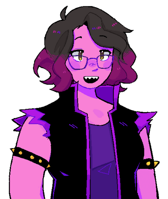 a pngtuber reactive of Tide as Susie from Undertale