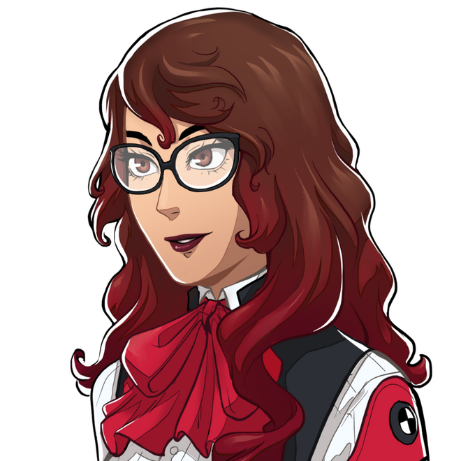 a pngtuber reactive of Tide as Mitsuru from Persona 3